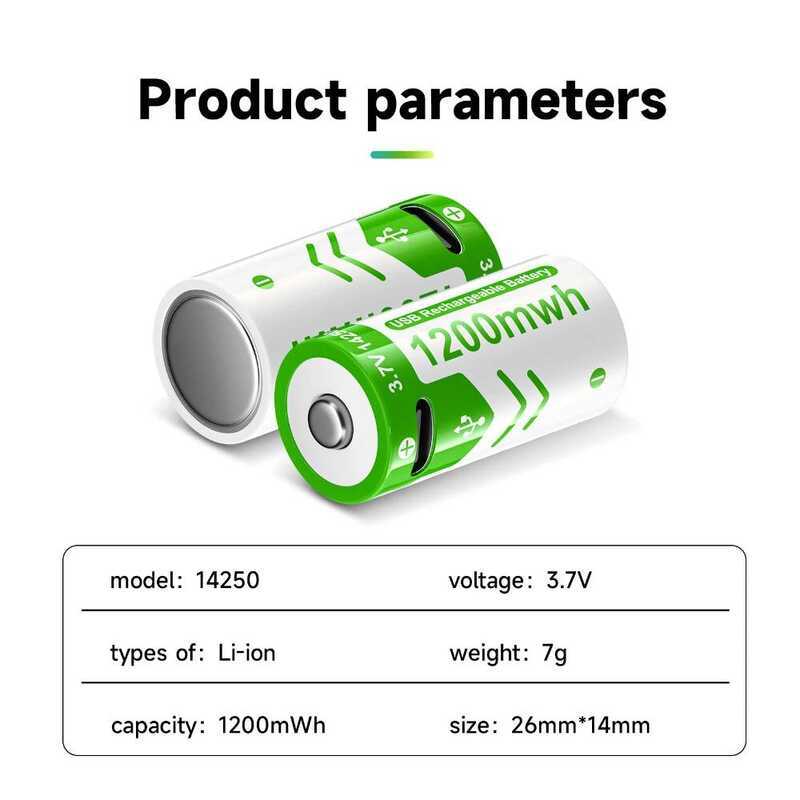 ER Er14250 14250 Cr14250sl 3.7V 1200Mwh 1/2Aa Lithium 14250 Battery For ...
