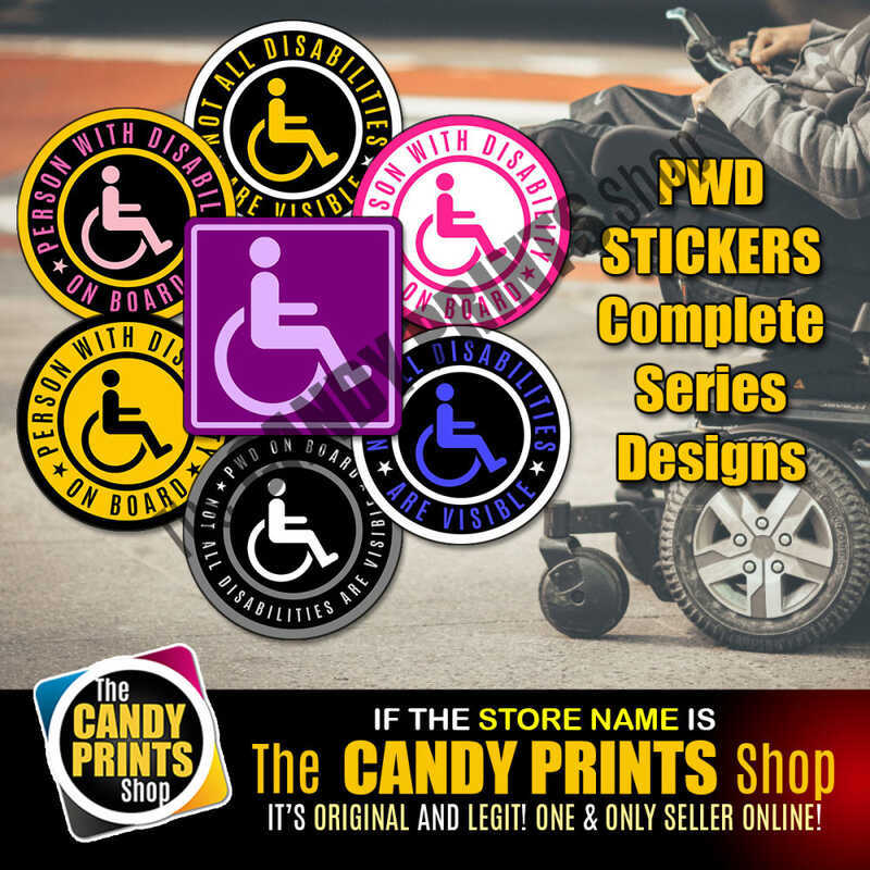 DESIGN 6 GLOSSY PWD Car Sticker Vinyl Disabled Wheelchair Symbol ...