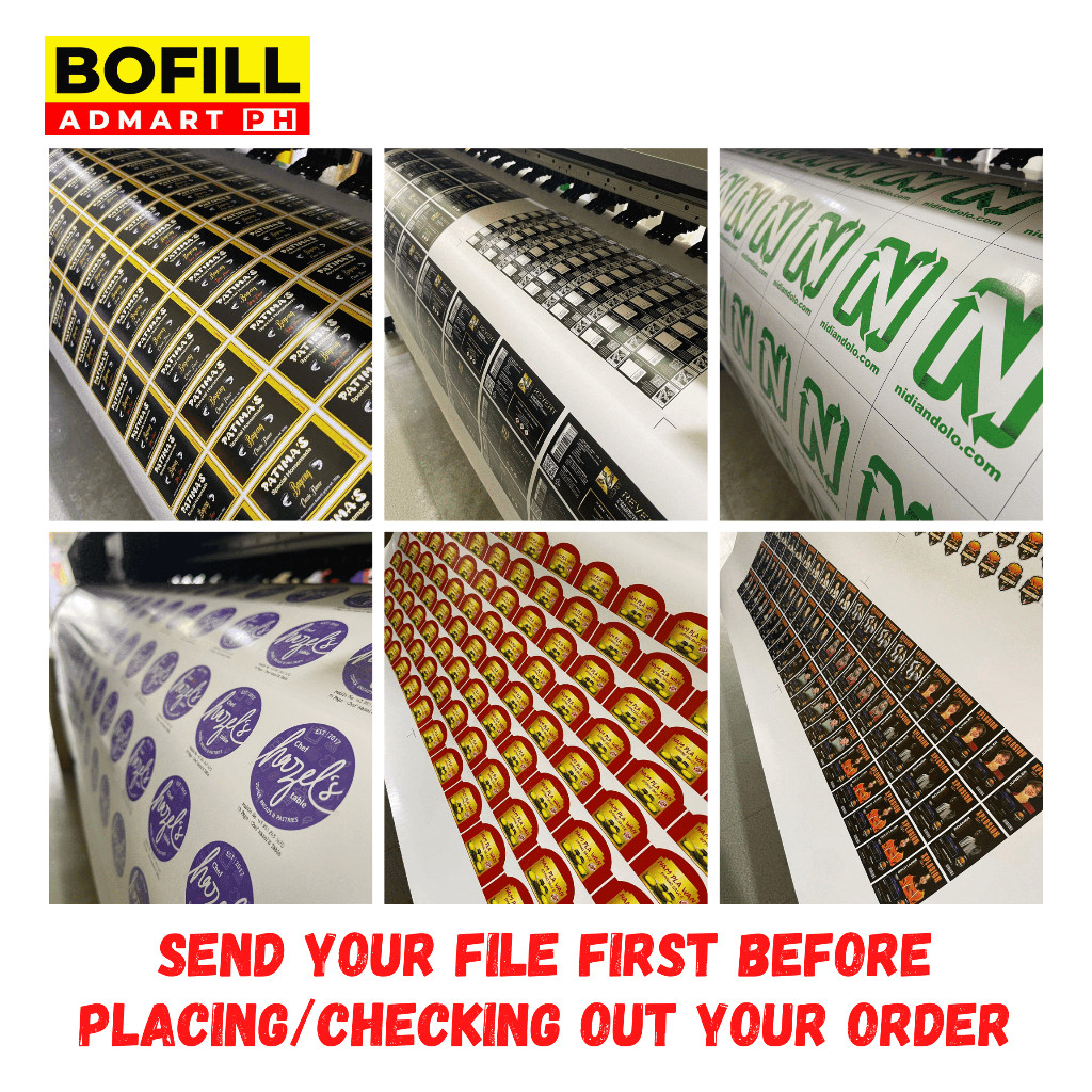 CUSTOMIZED STICKER LABEL 3 x 3 INCHES LOGO VINYL STICKER (MACHINE CUT ...