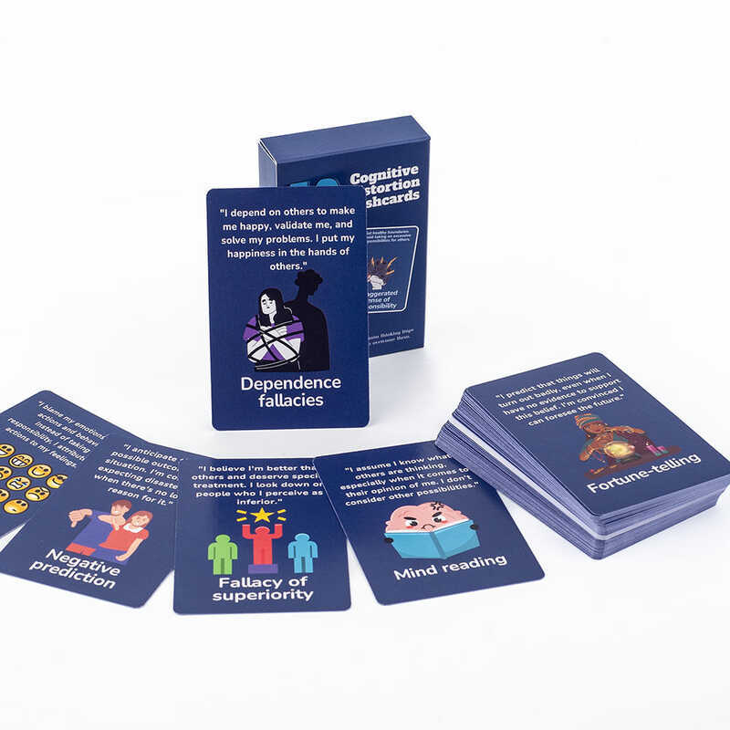 50Pcs Mental Wellness Flashcards Cognitive Distortion & Thinking Traps ...