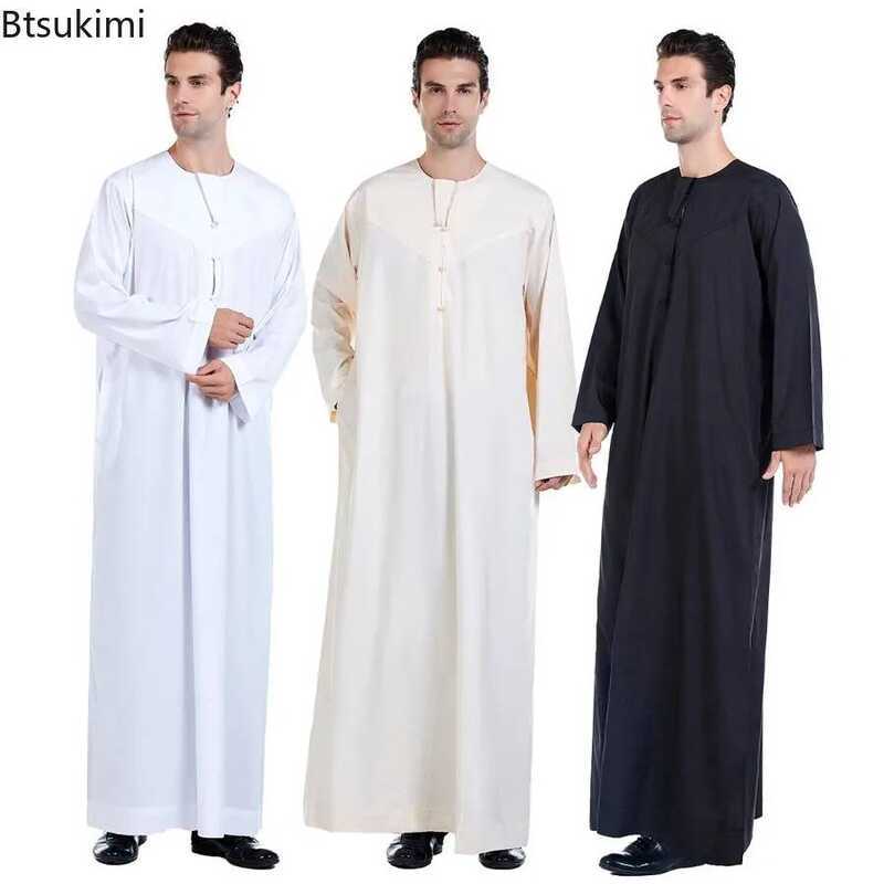 Yy 2026 Men's Muslim Abayas Ramadan Jubba Thobe Saudi Arabic Kaftan ...