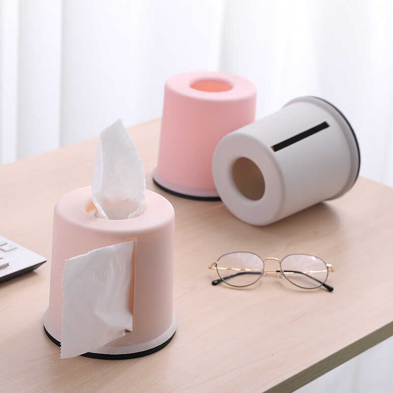 Plastic European-style Round Tissue Box Home Desktop Creative Multi ...