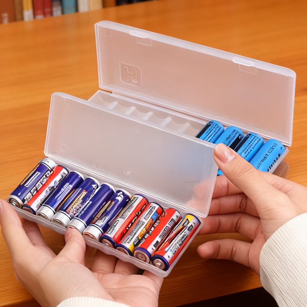Multi Slot Battery Organizer Box 32 Slot AA/AAA Battery Storage Case ...