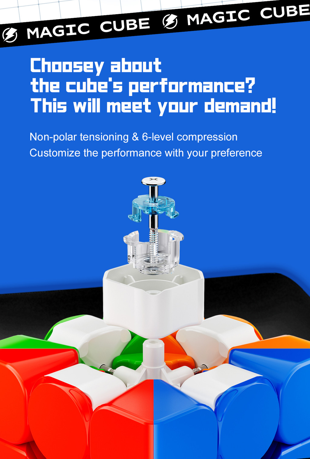 Yongjun Yulong V3M Clicky 3x3 Dual Adjustment Magnetic Cube ...