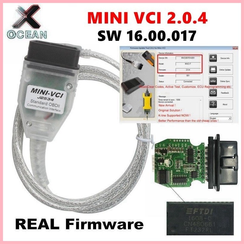 High Quality V2.0.4 MINI VCI SW V16.00.017 For TOYOTA TIS Techstream ...