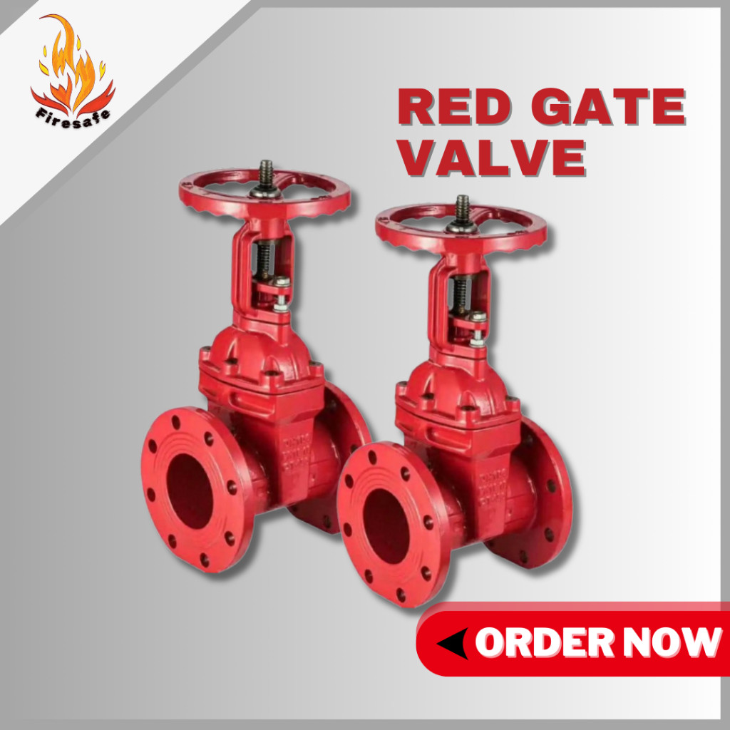 Red Gate Valve Flange Type Non Rising Stem Soft Sealing Ductile Cast ...