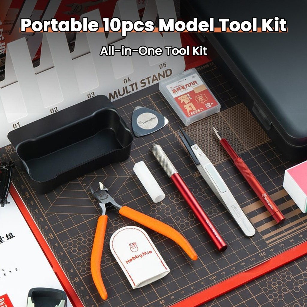 Hobby Mio 10pcs Portable Model Building Tool Kit Basic Starter Set for ...