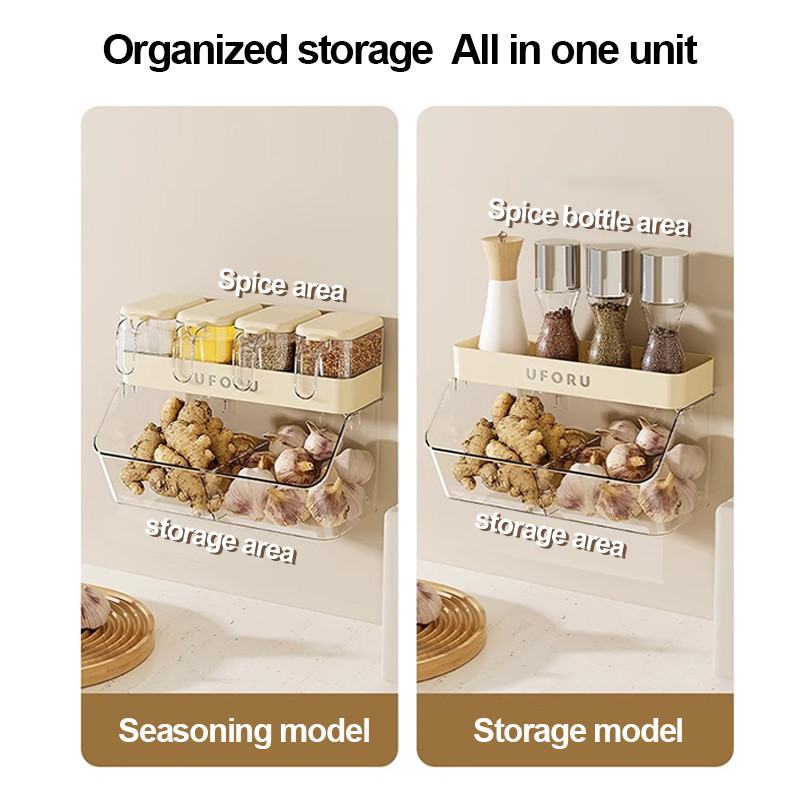 Kitchen Spice Rack 2 Layer Spice Rack Kitchen Oil Salt Condiments ...