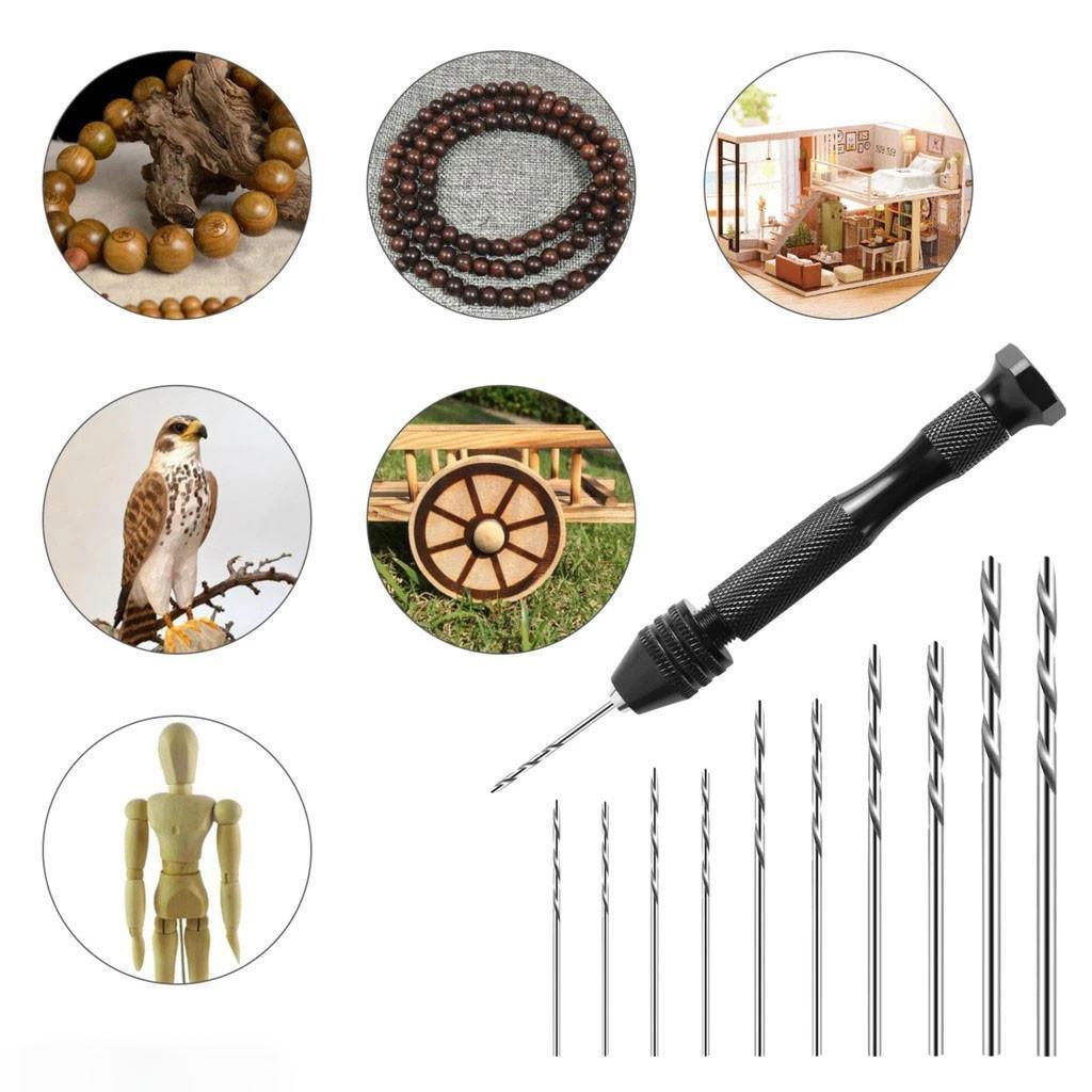 Mini Micro Aluminum Hand Drill With Keyless Chuck Hss Steel Twist Drill ...