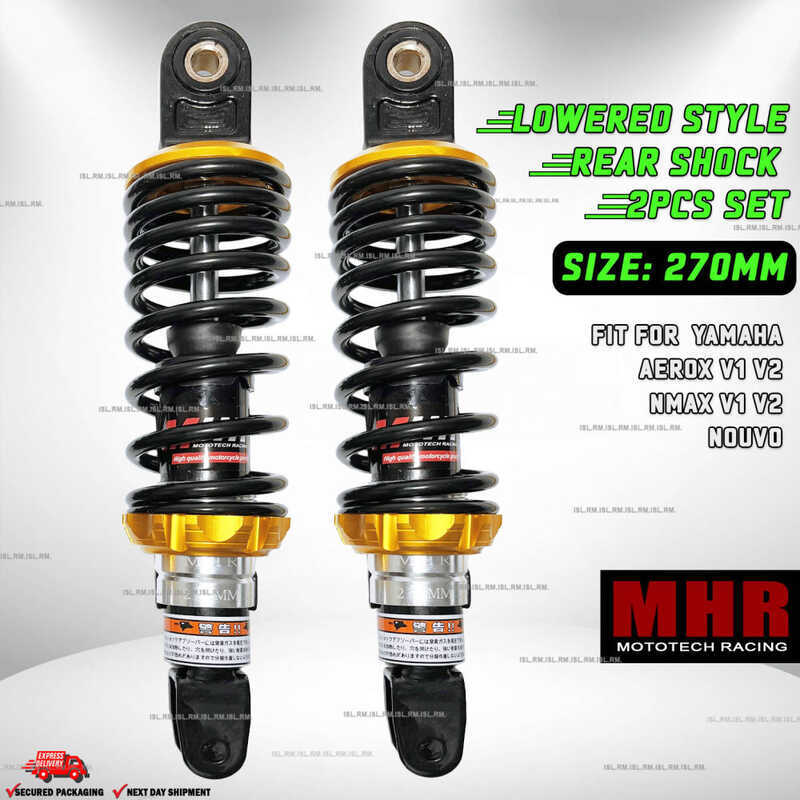 B8 Yamaha Aerox V1 V2 Nmax Nouvo MHR BLACK 2 Pcs Set Rear Shock 270Mm ...