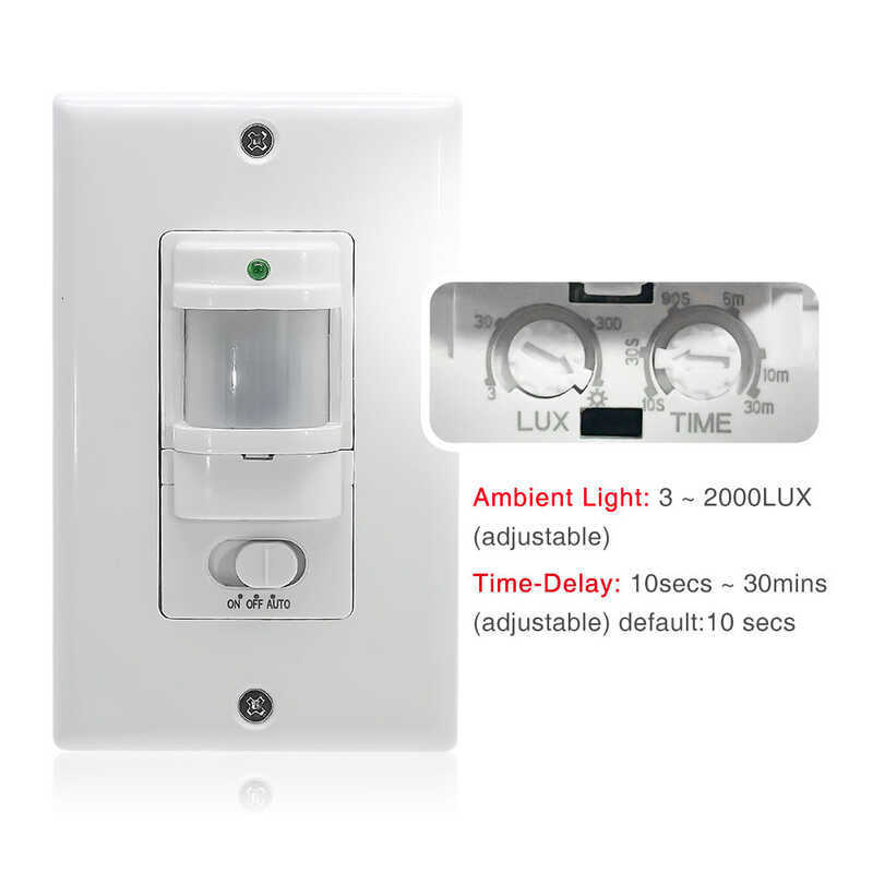 110-220Vac Wall Mounted Motion With On/Off/Auto Mode,Automatic Infrared ...