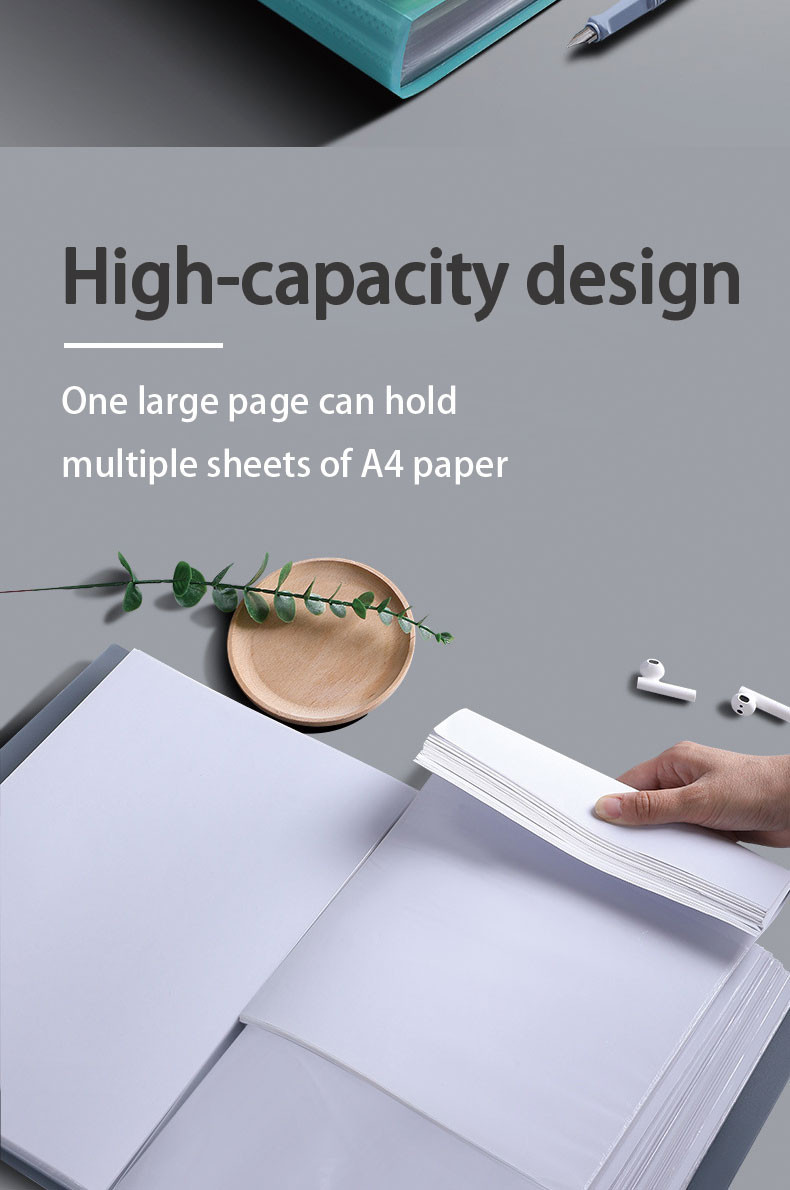 30/60/100 Pages Long File Clear Book Organizer Folder Clear File Folder ...