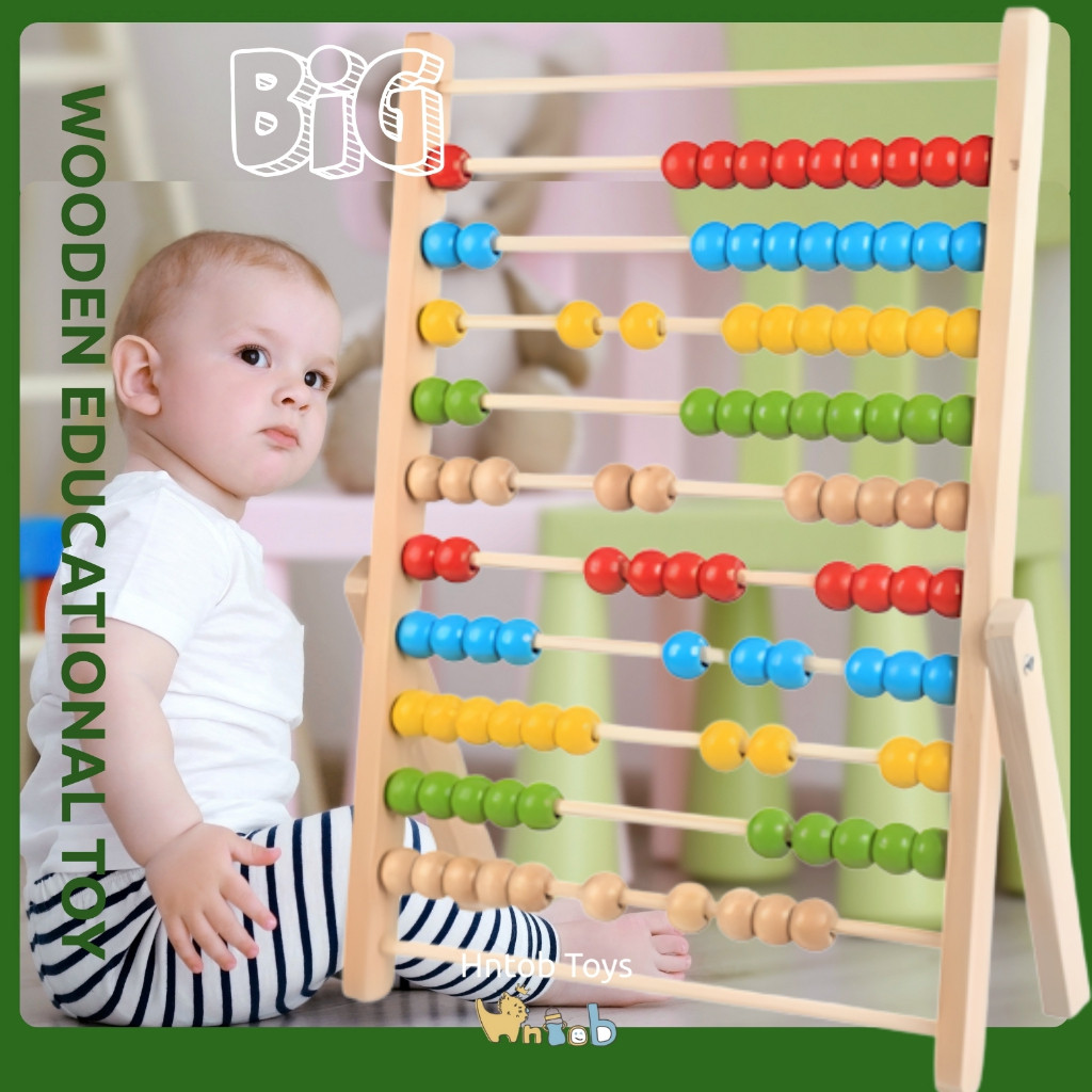 Hntob 57*39cm Wooden Calculation Rack Abacus Count Frame Teaching Aid ...