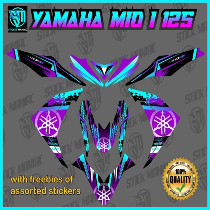 Yamaha Mio I 125 decals sticker, Laminated | Shopee Philippines