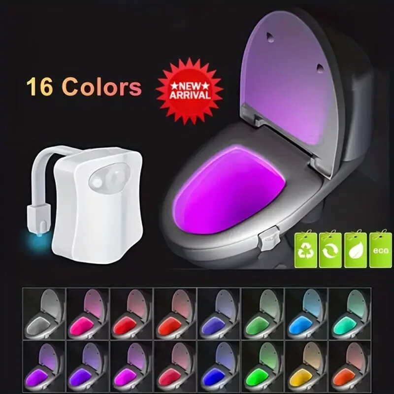 Motion Sensor Light Wireless LED Night RGB Colors Lamp Toilet Bathroom ...