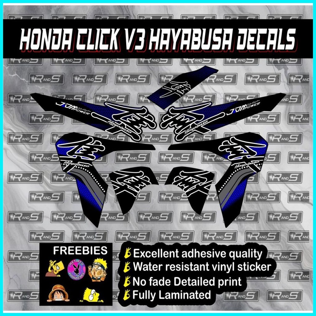 HONDA CLICK V3 HAYABUSA STICKER DECALS HD PRINT | Shopee Philippines