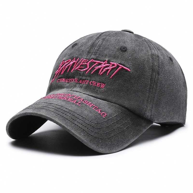 American Unisex retro washed distressed couple's baseball cap, cross ...