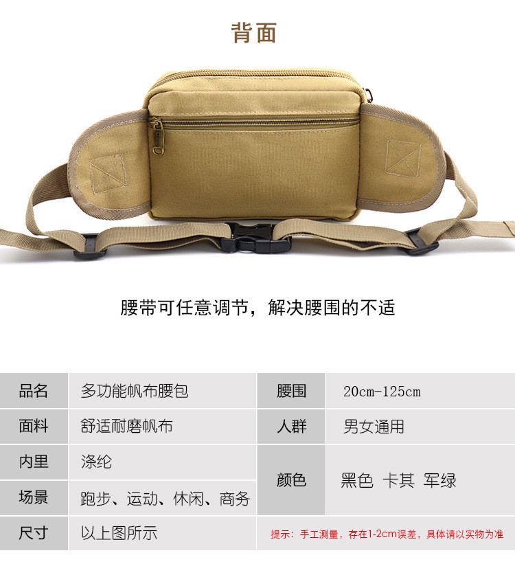 New Men'S Canvas Multifunctional Cashier Bag, Large-Capacity Waist Bag ...