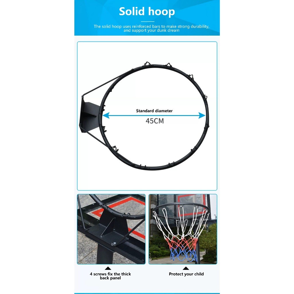 Adult standard basketball hoop 10ft Indoor and outdoor basketball court ...