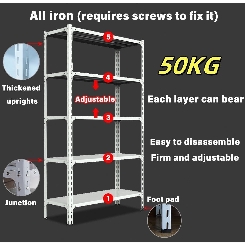 6 Layer Metal Rack Shelf Heavy Duty Organizer Adjustable Steel Kitchen ...