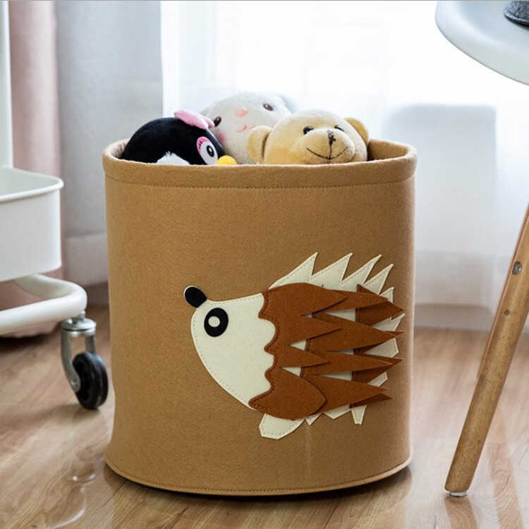 Felt Storage Animal Cute Bucket Plush Toy Snack Felt Storage Foldable ...