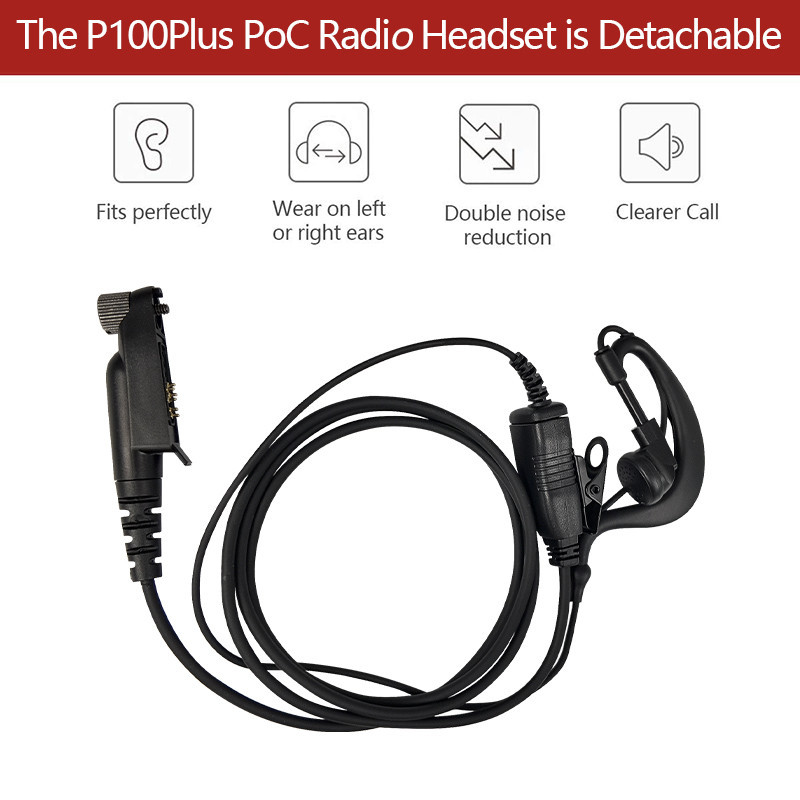 OKARADIO P100PLUS POC Radio Earpiece Two-Way Radio with Mic 6-Pin Ear ...