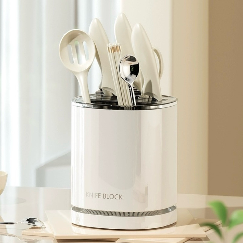 Rotating Knife Holder Chopstick Barrel Storage Rack Countertop Cage ...