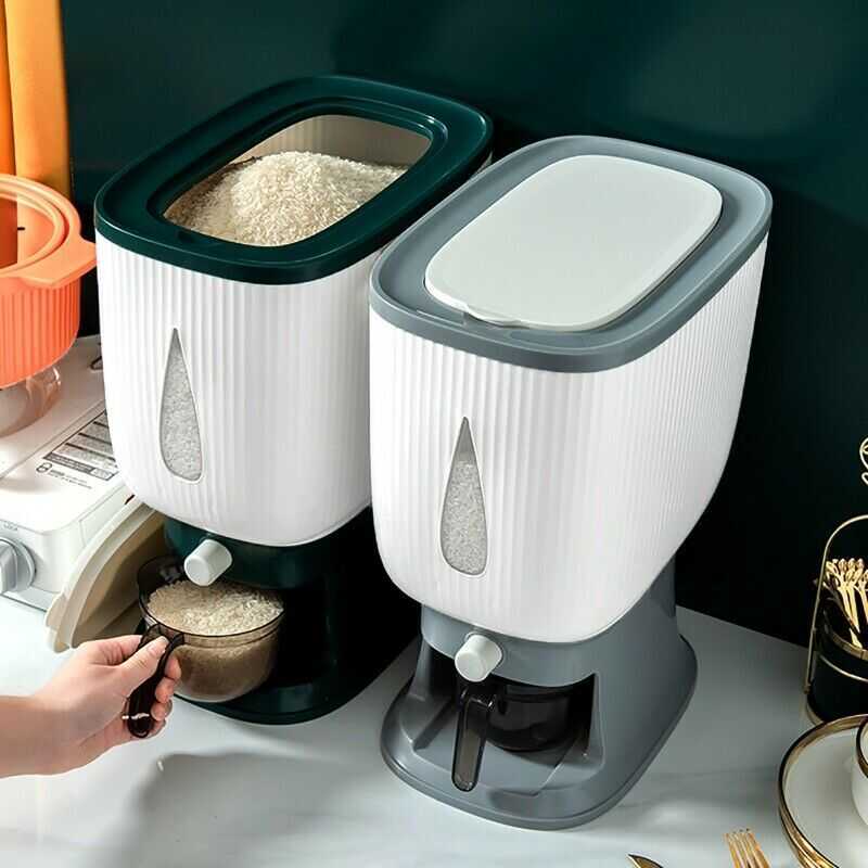 KG Sealed Rice Bucket Dispenser Grain Storage Containers Box Moisture ...
