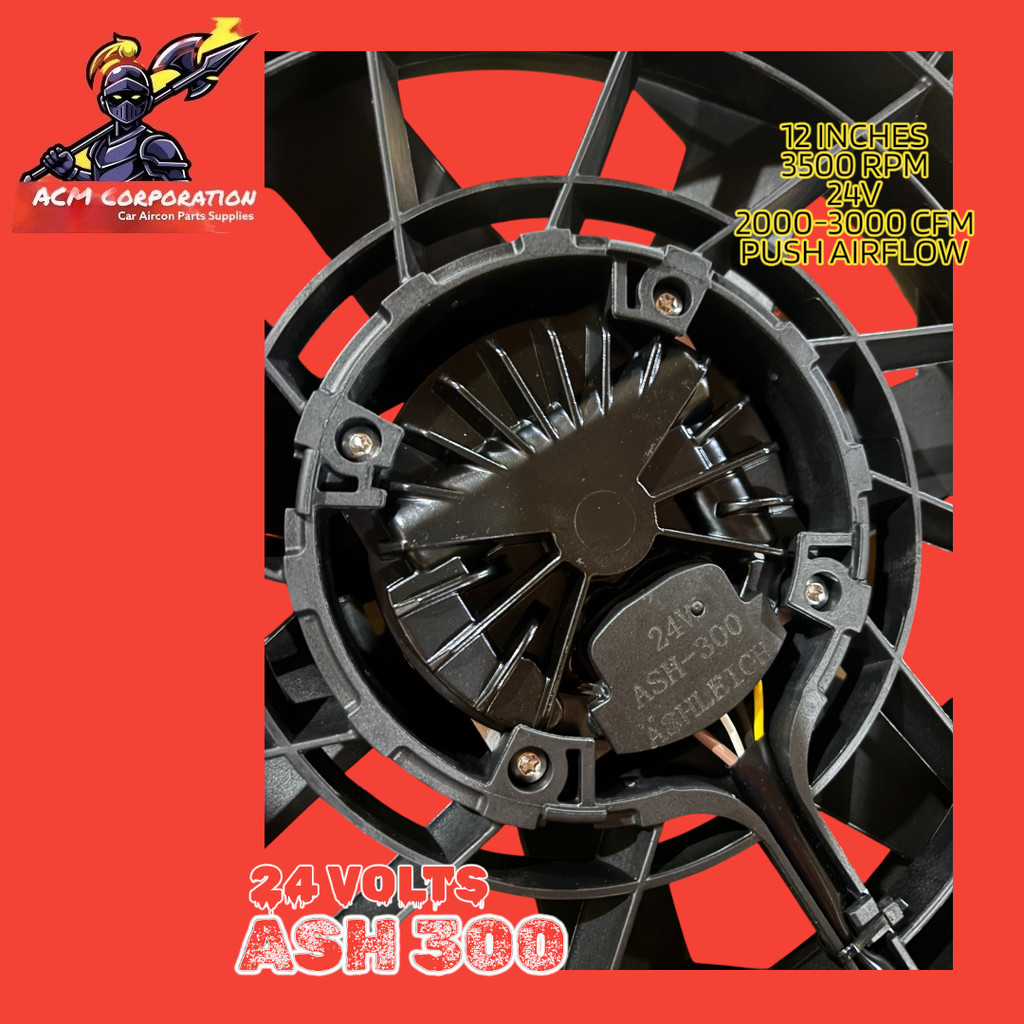 ASH 300w 24V Brushless Aux Fan 12 inches High Speed Fan PUSH AIRFLOW ...