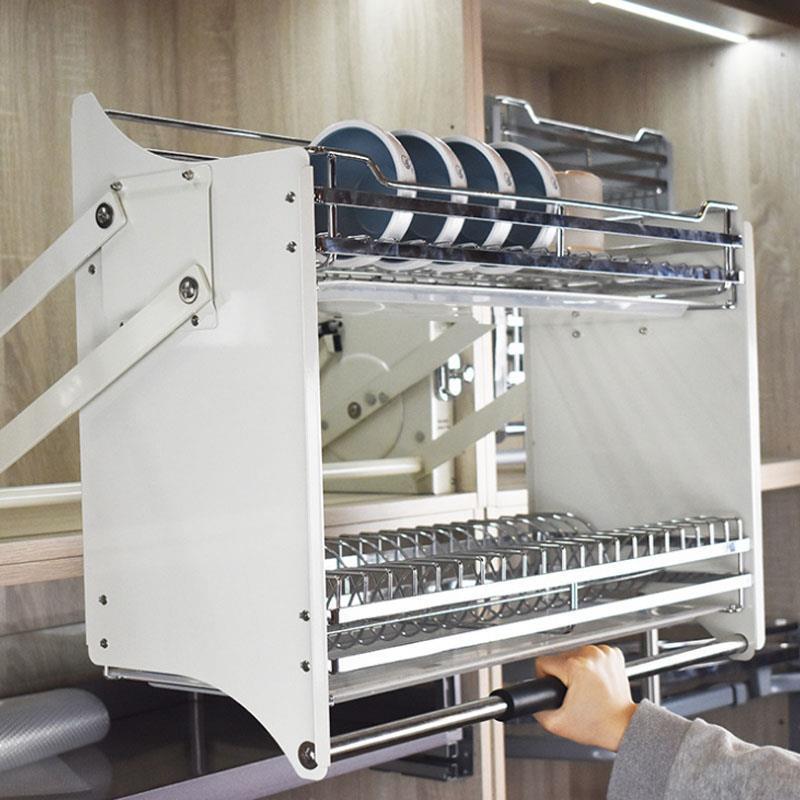 Pull Down Dish Rack Kitchen Organizer 304 Stainless Steel Pull Down ...