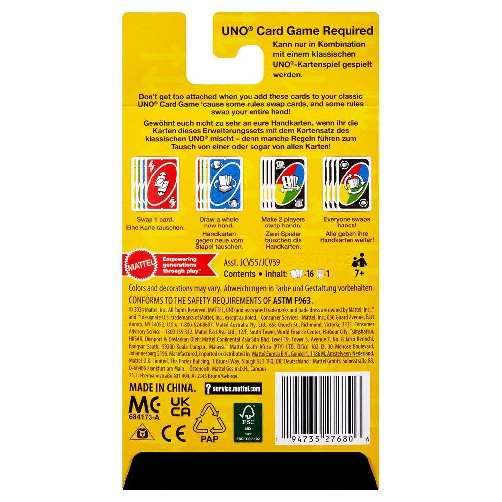 Card UNO Add-On Packs Card Game Expansion Set 16 Cards Reverse ...