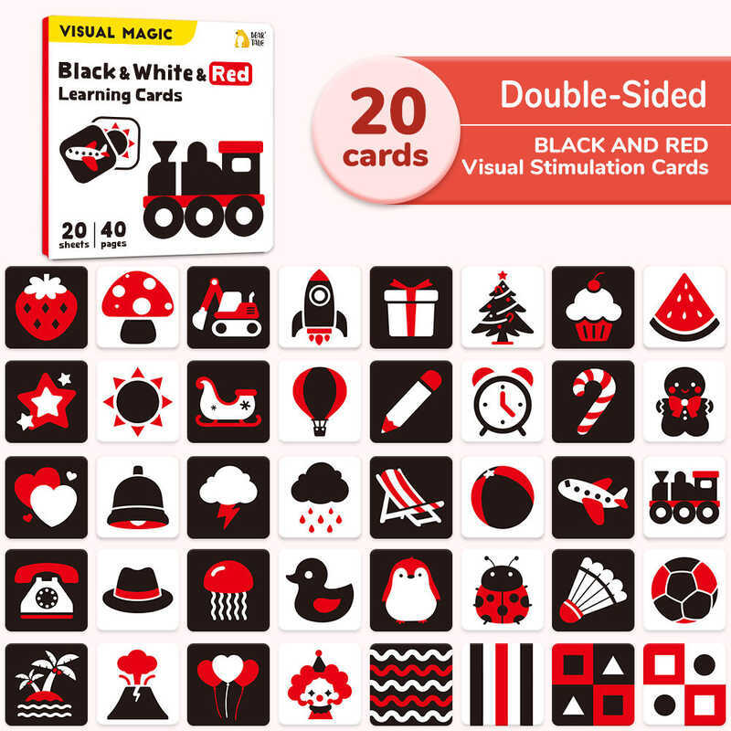 BEAR TALE Visual Magic Flashcards Black White Learning Cards Baby ...