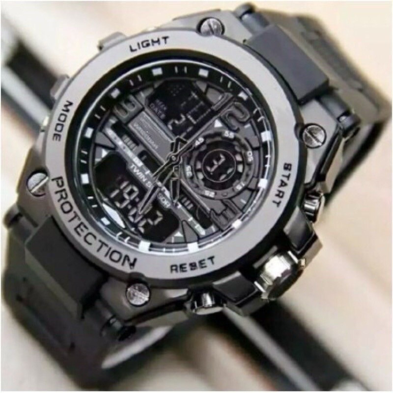 Mens Watches Dual Display Quartz Wristwatch For Male Clock Watch ...