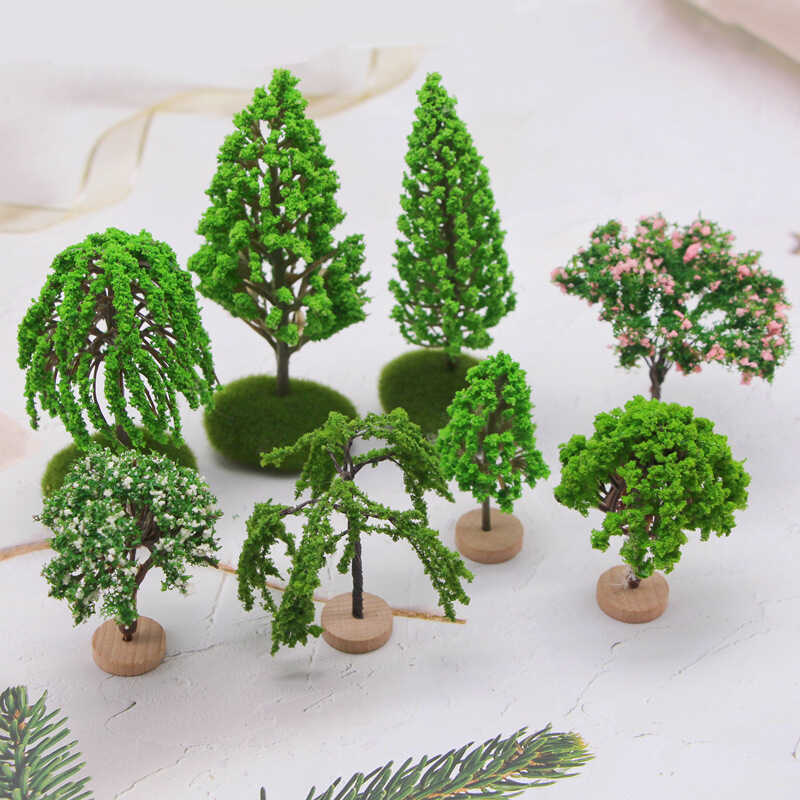 Miniature Miniature Landscape Garden Simulation Tree Plastic Building ...