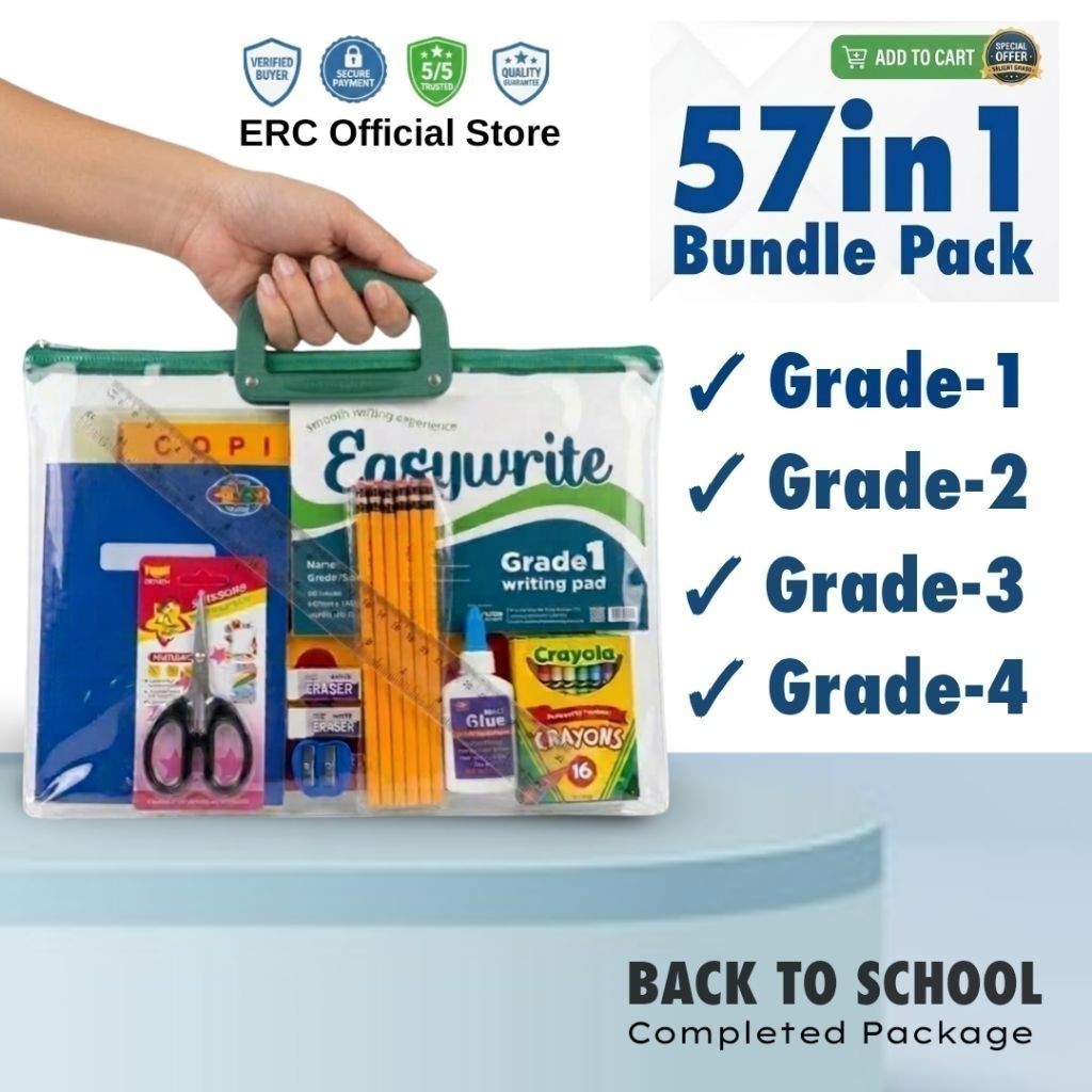 ERC Grade 3 - 57in1 Bundle Pack School Supplies Set | Notebook ...