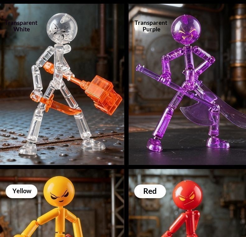 Multi-Poseable Fighting Stickman Action Figure - DIY Buildable Block ...