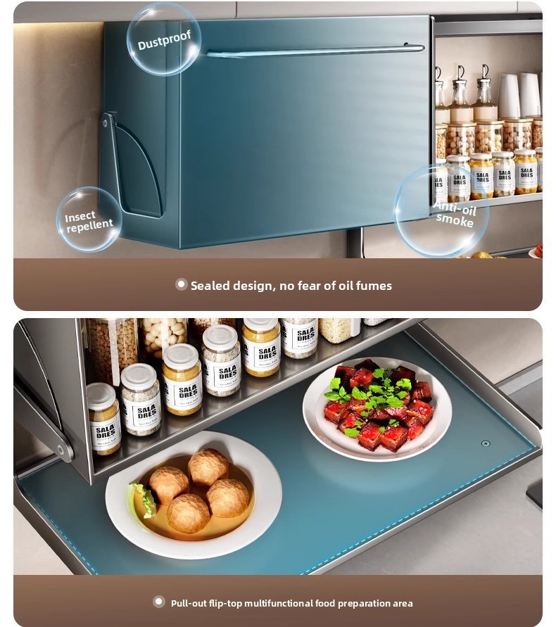 Double-Layer Folding Drop-Down Storage Box Kitchen Wall-Mounted Hanging ...