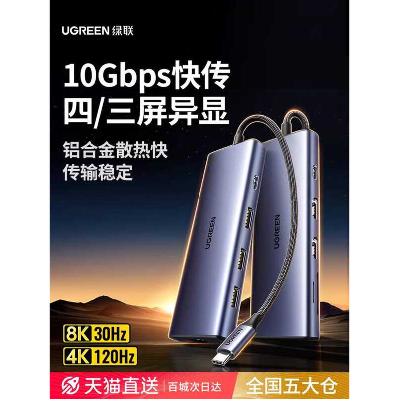 UGREEN Dual HDMI Docking Station Type-C Expansion HD 8K Casting Four ...