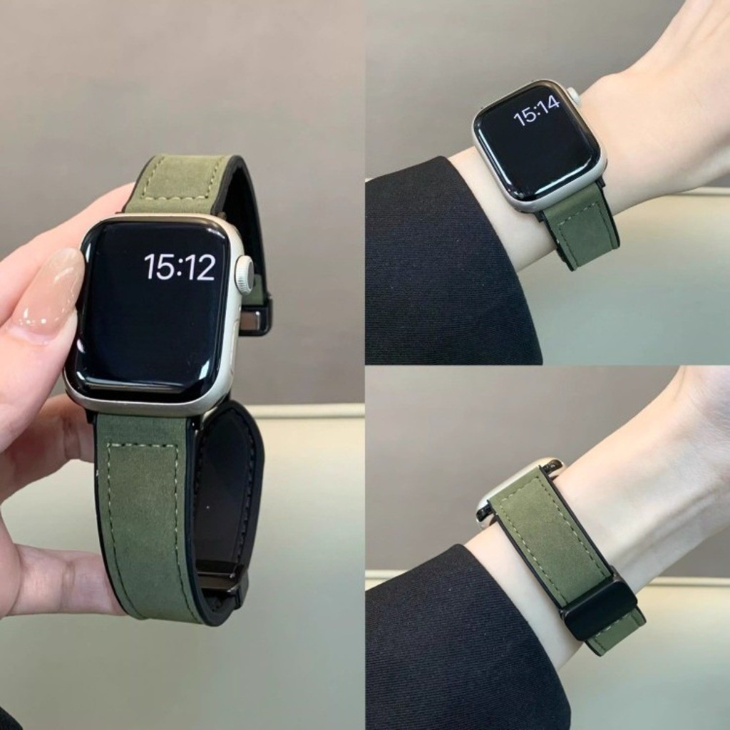 Magnetic Closure Strap,PU Leather Band for Apple Watch S11 S10 Ultra ...