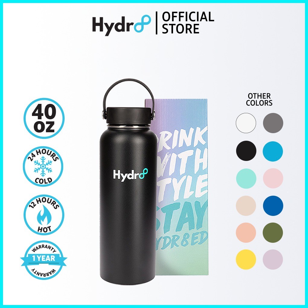 Hydr8 40oz Wide Mouth Double Wall Vacuum Insulated Flask Stainless ...