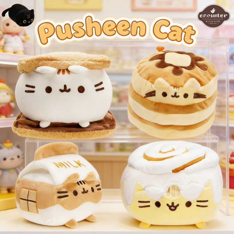 Pusheen Cat Plush Toy Cute Pudding Sandwich Cat Design Soft Stuffed 