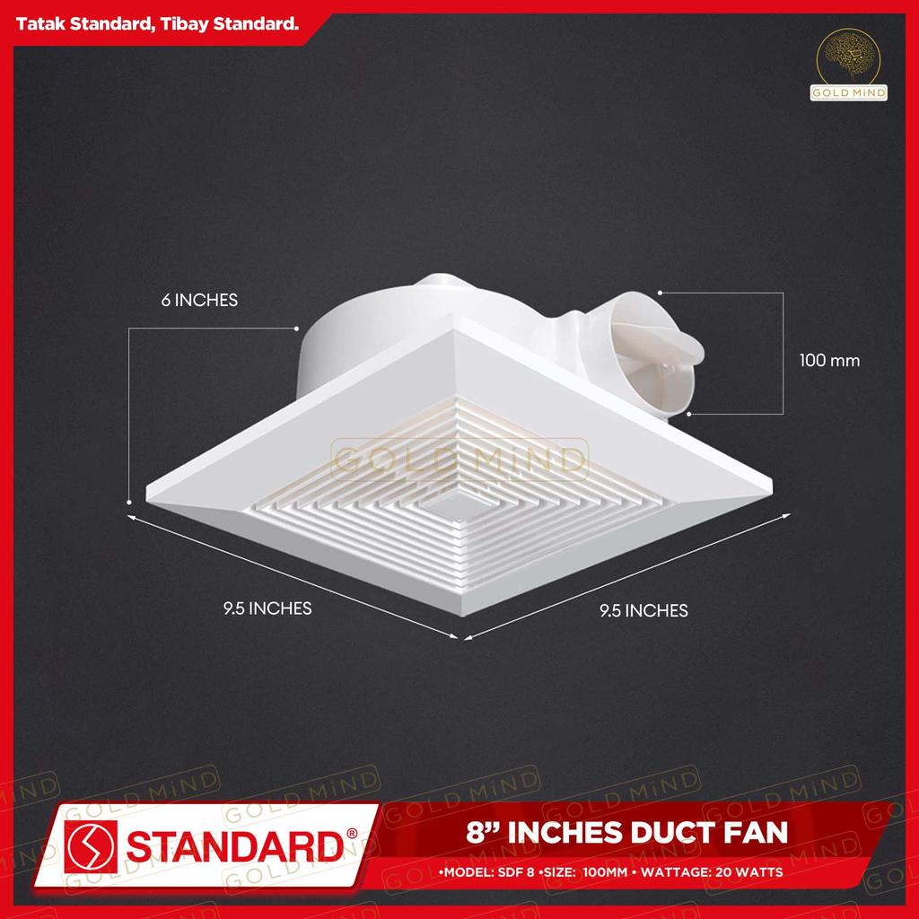 Standard SDF-8C 8 Inches Duct Fan 20 Watts Ceiling Exhaust Fan | Shopee ...
