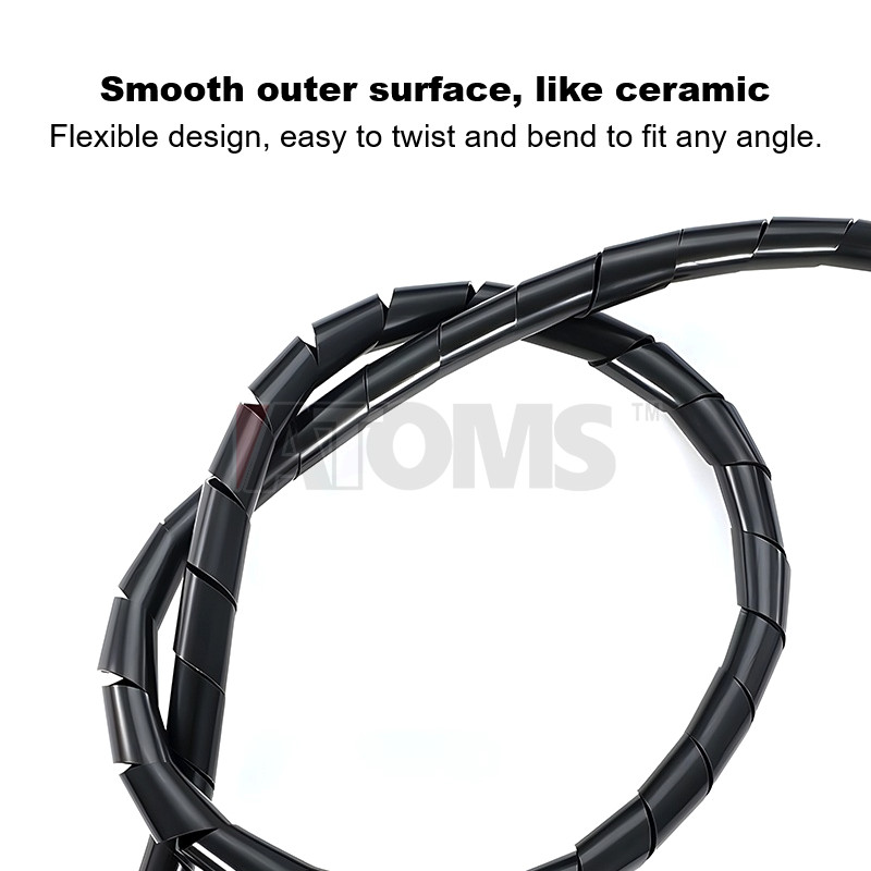 ATOMS Spiral Wrapping Band 6mm 8mm 10mm 12mm 15mm KS SWB Cable Wrapping ...