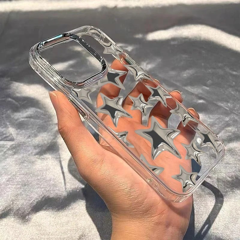Shining Star Trendy Pattern Transparent Phone Case For Iphone 17 16 Pro ...