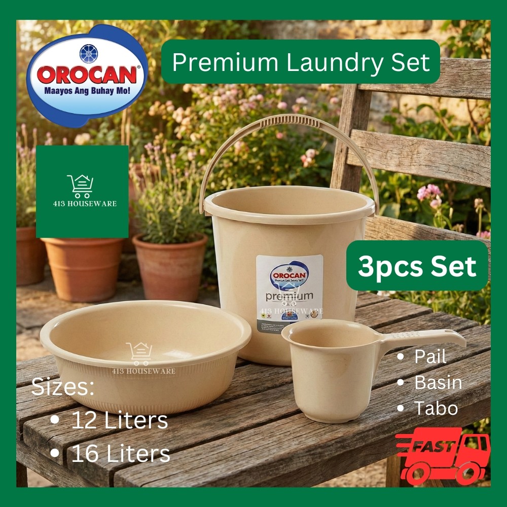 Orocan Premium Laundry Set Pail Basin Tabo Dipper Balde Timba Hugasan ...