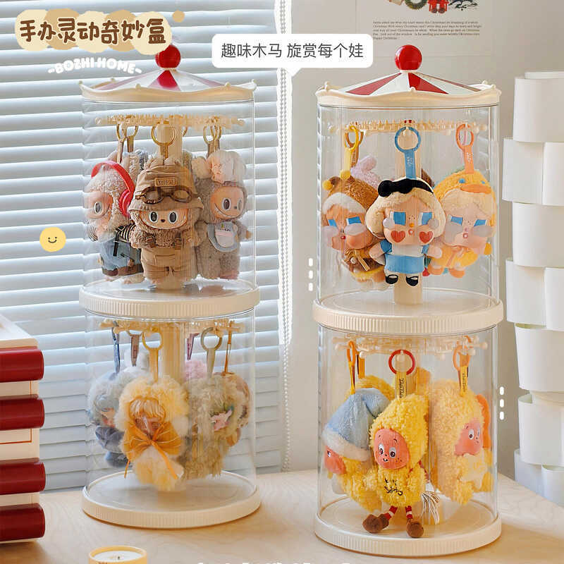 Labubu Rotating Labubu Box Display Pendant Storage Box Transparent Doll ...
