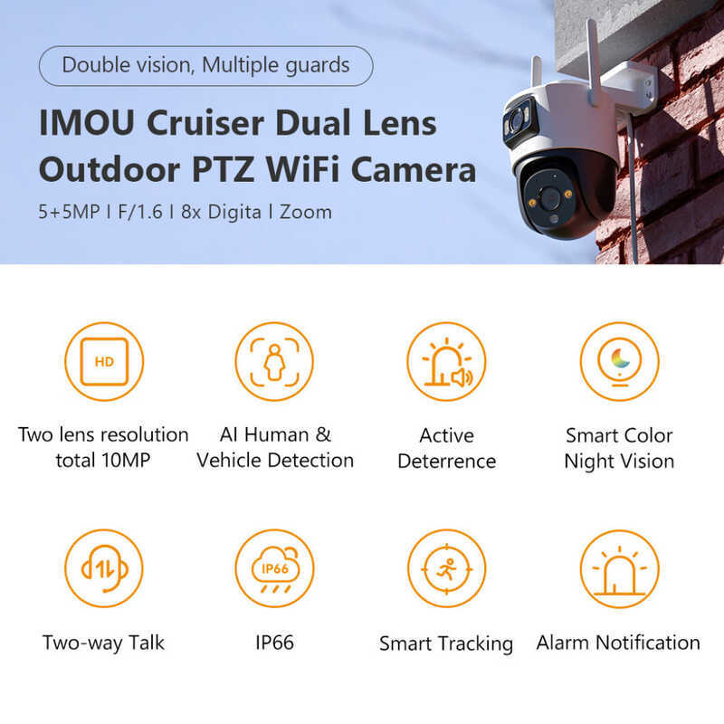 Cruiser IMOU 10MP Dual Lens Outdoor Camera CCTV Security Cameras Wi-Fi ...