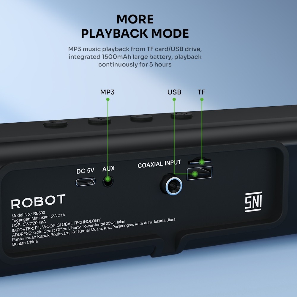 ROBOT RB590 Wireless 5.3 Soundbar Speaker TV Home Theater Dual ...