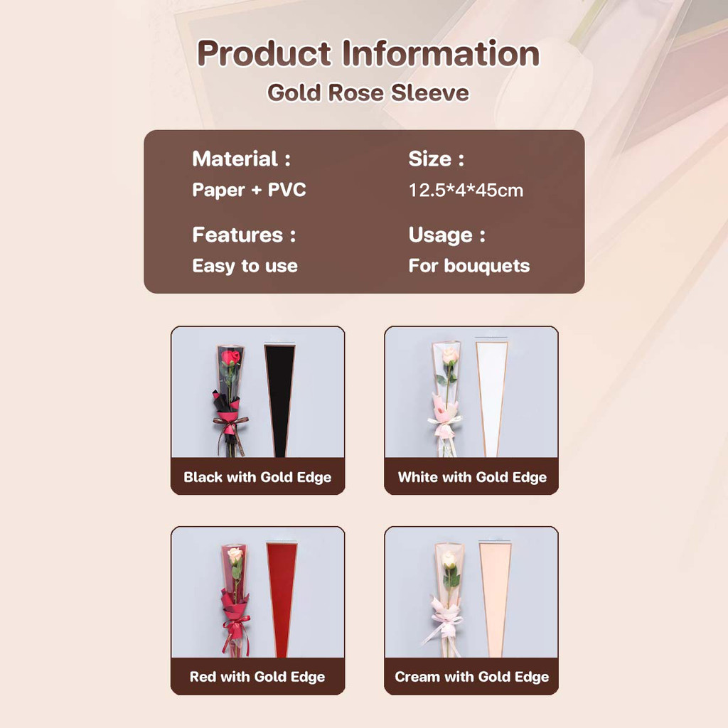 Single Flower Packaging Plastic OPP Bouquet Packaging Bag Floral ...