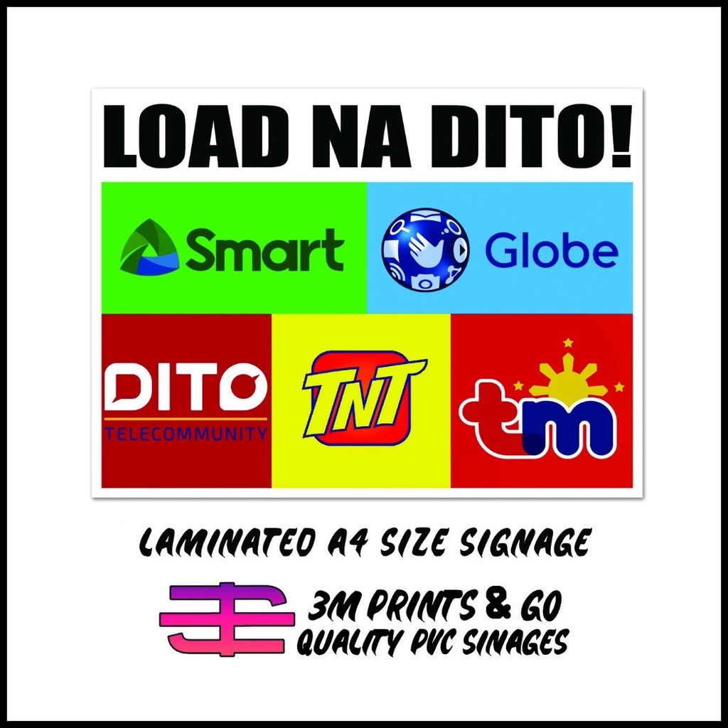 Load na Dito A4 Size Laminated Signage | Shopee Philippines